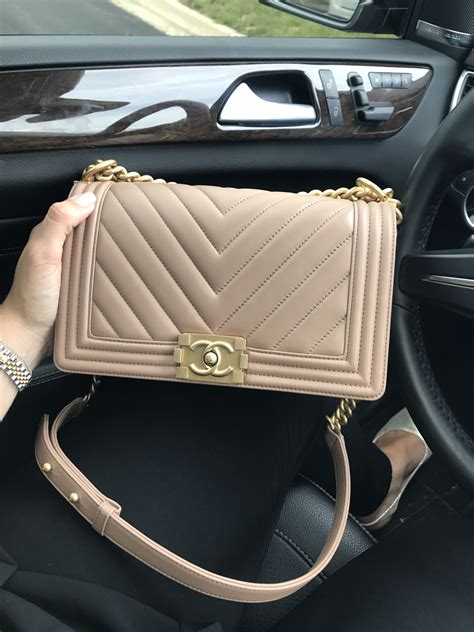 chanel beige chevron boy|Chanel black boyfriend bag.